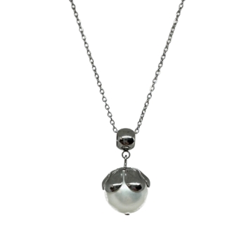 Stříbrná Shell perla s korunkou 